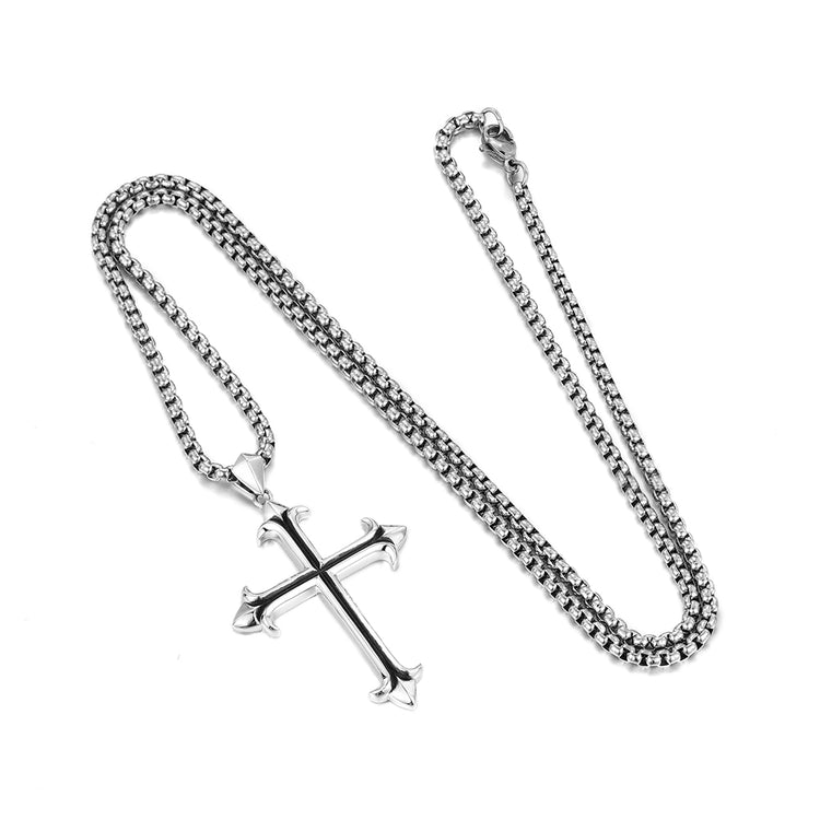 Sterling Silver Arrow Cross Pendants Necklace