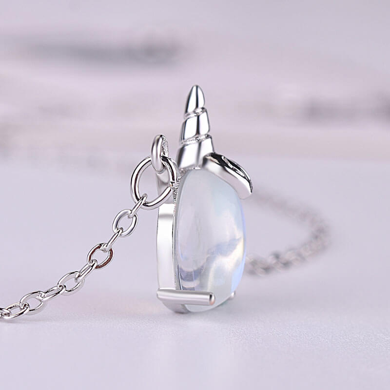 Moonstone Unicorn Rainbow Necklace