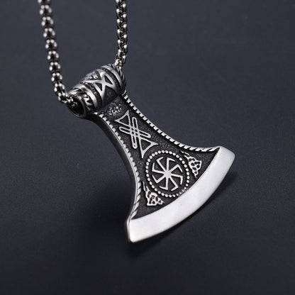 Retro Viking Mythology Axe Pendant Necklace