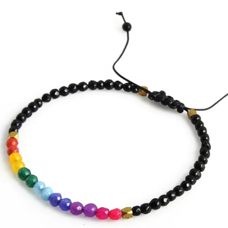 Exquisite Colorful Stone Seven Chakra Yoga Bracelet