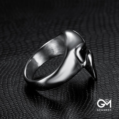 Vintage Titanium Steel Punisher Logo Ring