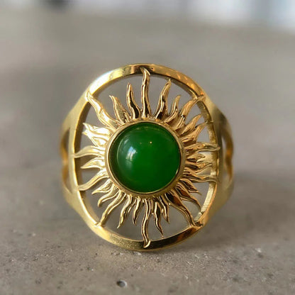 “Sun Arise” - Celestial Green Jade Ring