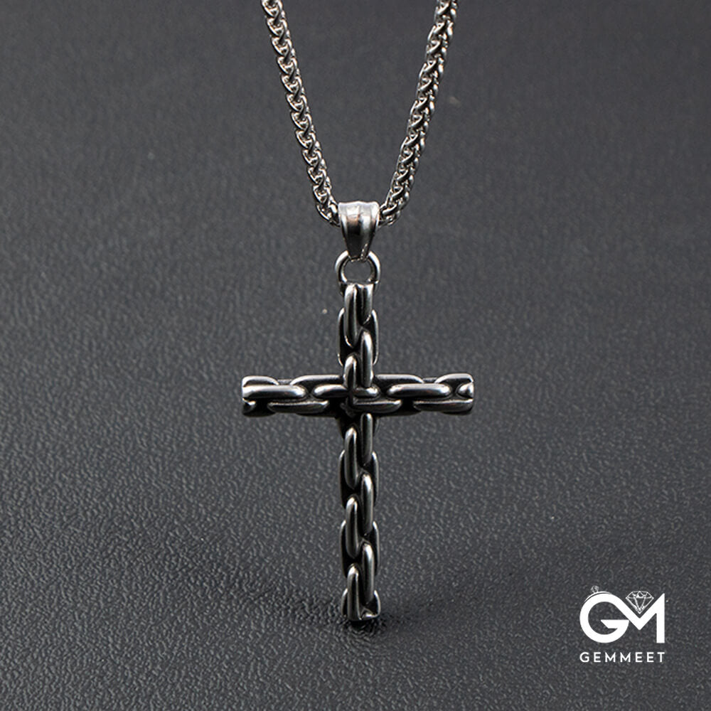 Hip Hop Chain Cross Stainless Steel Necklace