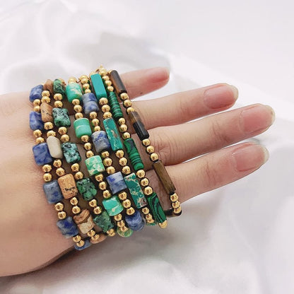 Bohemian Ethnic Stone Column Beaded Bracelet