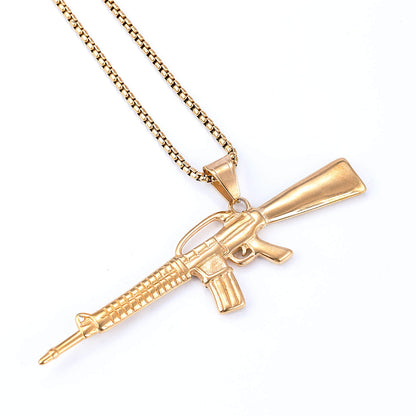 Gold AK Stainless Steel Pendant