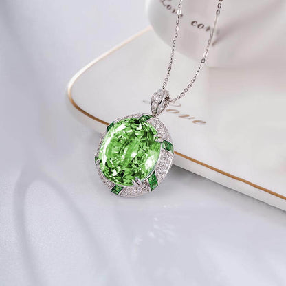 Imitation Natural Peridot Pendant Luxury Domineering Color Treasure Open Ring Jewelry Set