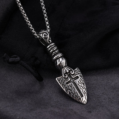 Stainless Steel Cross Spear Pendant