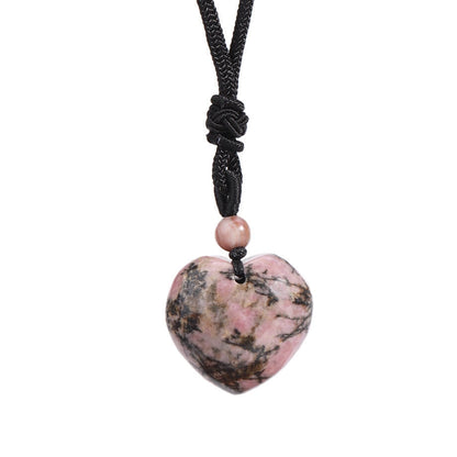 Crystal Agate Nylon Rope Love Pendant