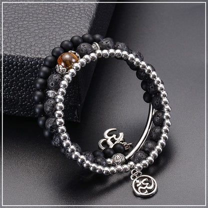 Natural Lava Stones Yoga Beaded Bracelet