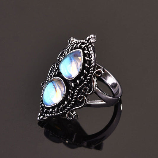 Water Drop Pear shaped Moonstone Ring