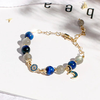 Moonstone Sapphire Evil Eye Bracelet