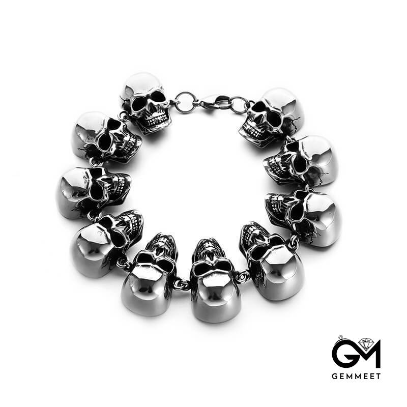 Vintage Multi-skull Alloy Bracelet