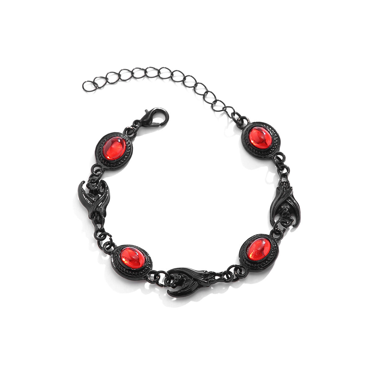 Halloween Black Batman Red Crystal Bracelet