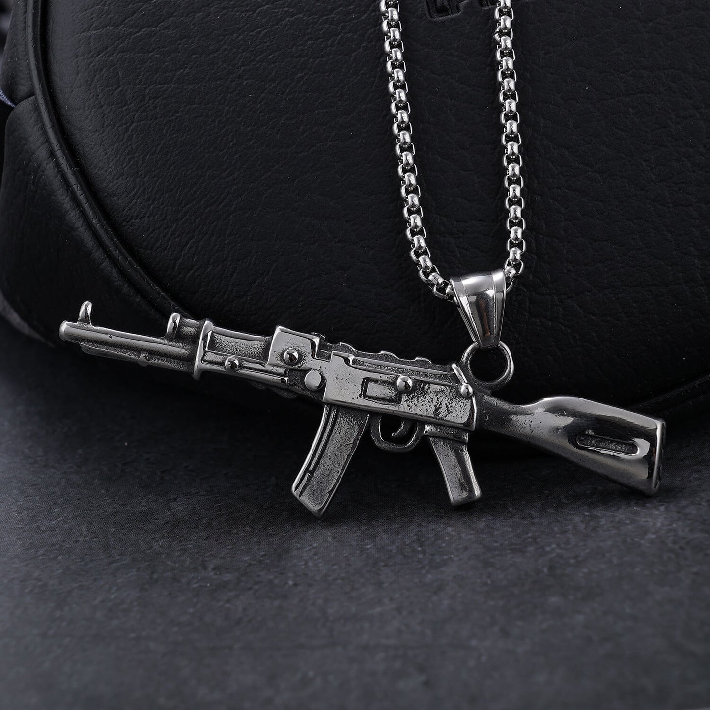 Machine Gun Shape Stainless Steel Pendant