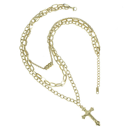 Multi-layer Sweater Chain Cross Pendant