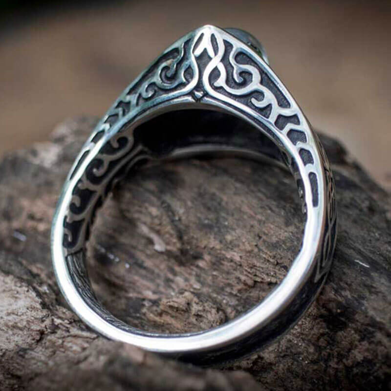 Oval Cut Moonstone Celtic Totem Ring