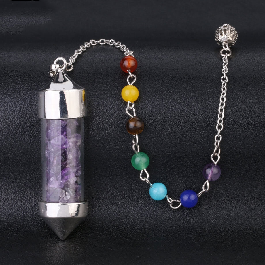 Wishing Bottle Seven-color Stone Cone Pendant