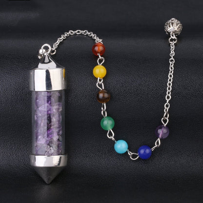 Wishing Bottle Seven-color Stone Cone Pendant