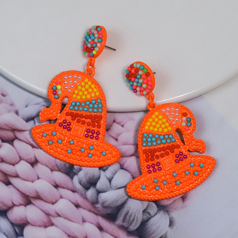 Halloween Cute Magic Hat Bead Earrings