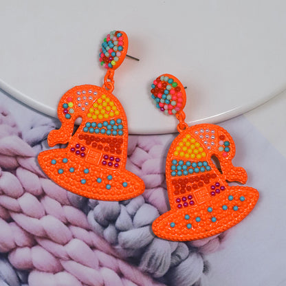 Halloween Cute Magic Hat Bead Earrings