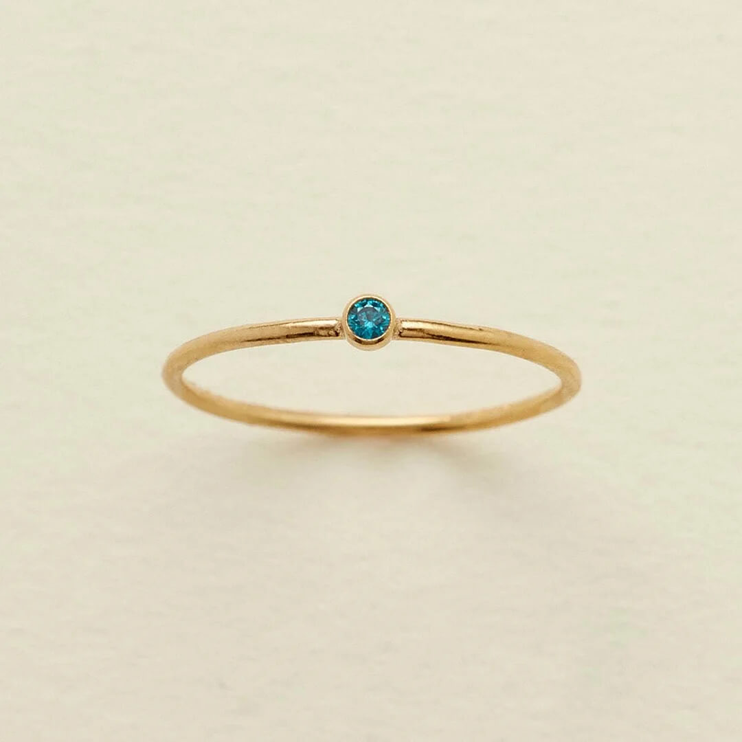 Birthstone 12 Month Birth Slim Ring