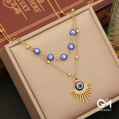 Evil Eye Pendant Bracelet Necklace & Earrings