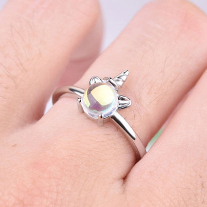 Moonstone Unicorn Adjustable Ring