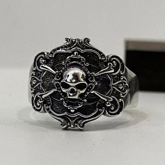 Vintage Men's Skull Shield Ring