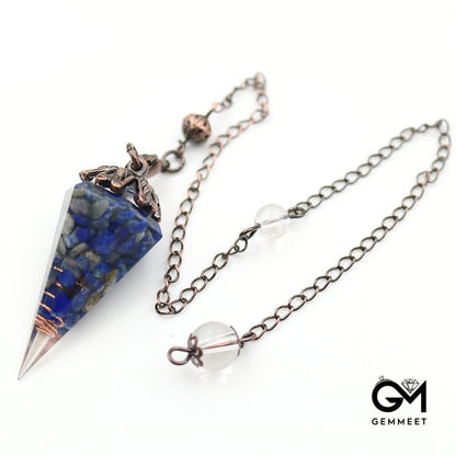 Crystal Resin Hexagon Cone Pendant