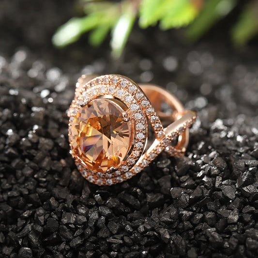 Creative Morganite and Zircon Ring