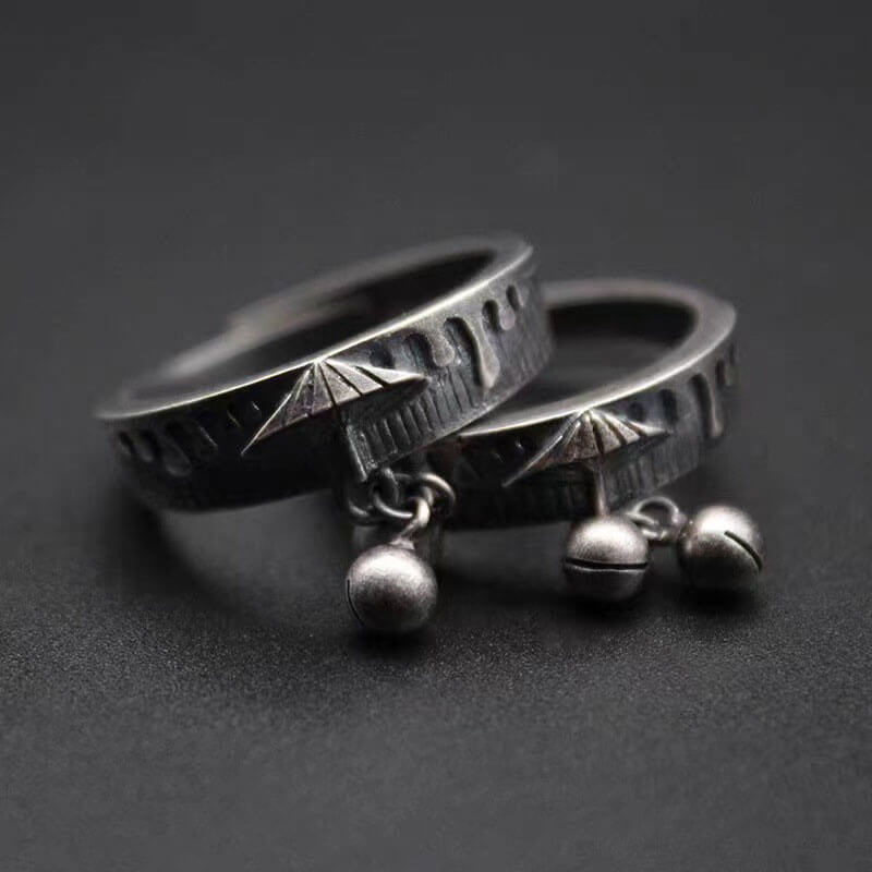 Original Design Paper Umbrella Literary Couple Rings for Men and Women