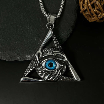 Vintage Men's Devil's Eye Pendant Necklace