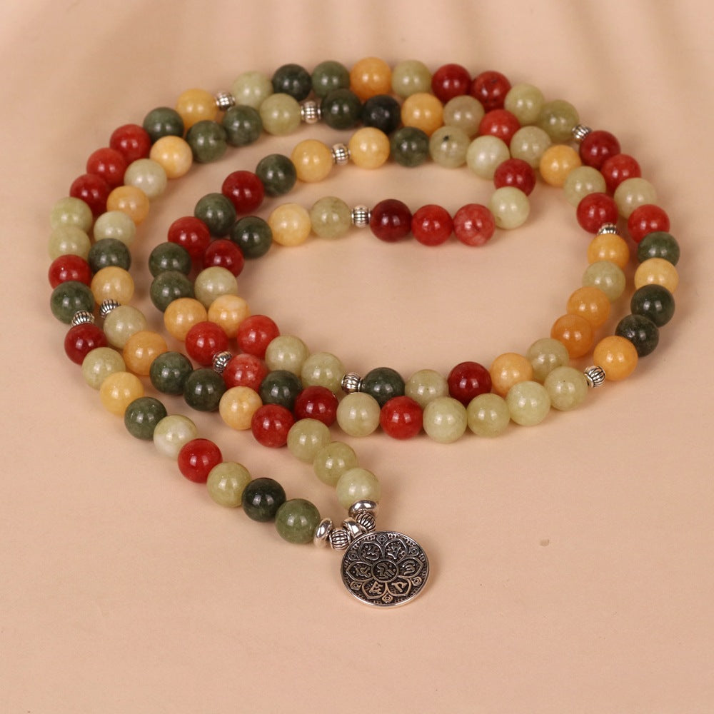 108 Beads Lotus Pendant Multi-layer Bracelet