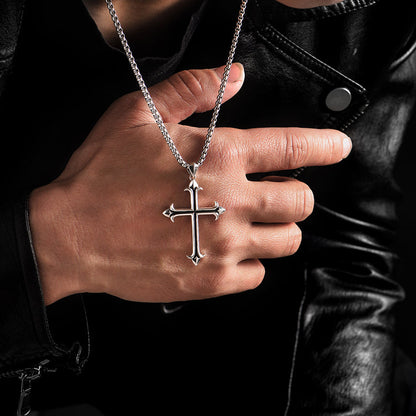 Sterling Silver Arrow Cross Pendants Necklace