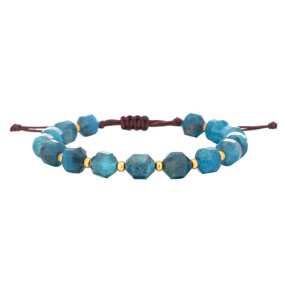 Blue Apatite Cut Bead Bracelet