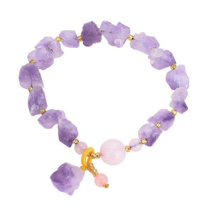 Natural Amethyst Random Shape Stones Bracelet