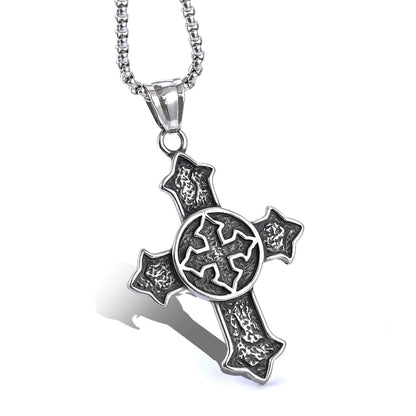 Double Cross Stainless Steel Pendant