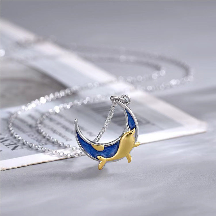 Butterfly Whale Couple Pendant Necklace