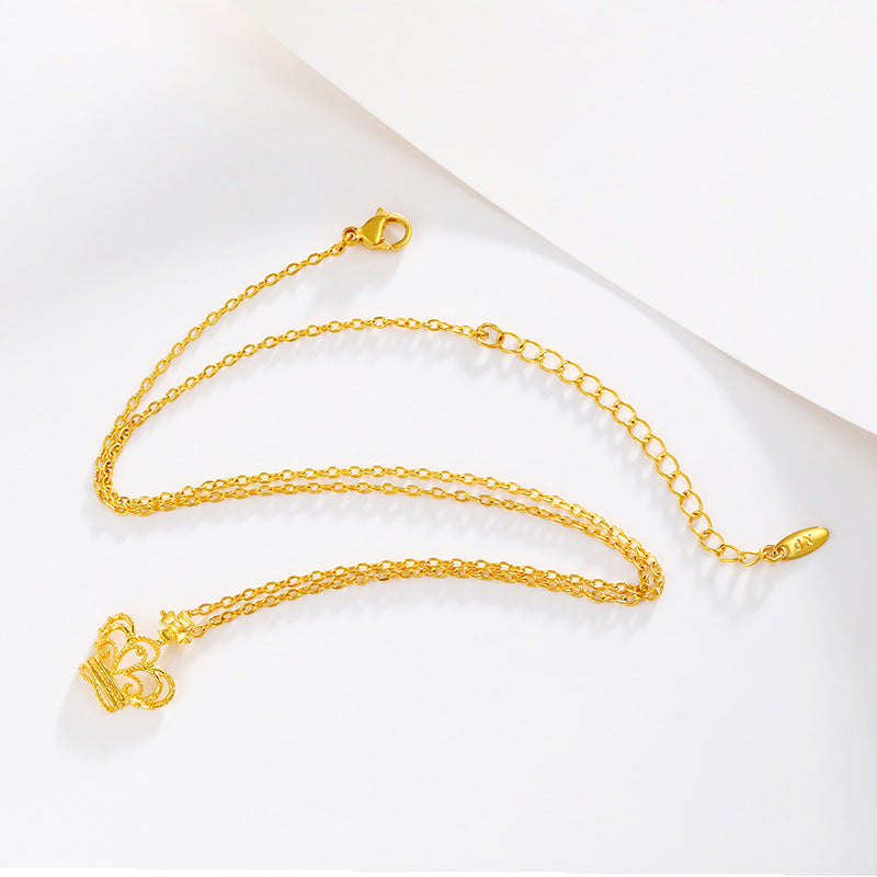 Alloy Temperament Fashion Niche Crown Necklace