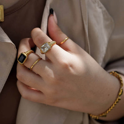 The Fortune Bringers - 18K Gold Emerald Signet Ring