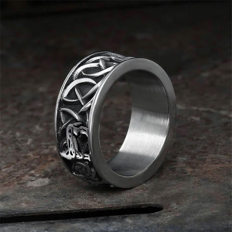 Fenris-wolf Stainless Steel Viking Ring