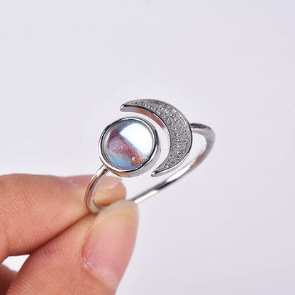 Moon & Sun Moonstone Adjustable Ring