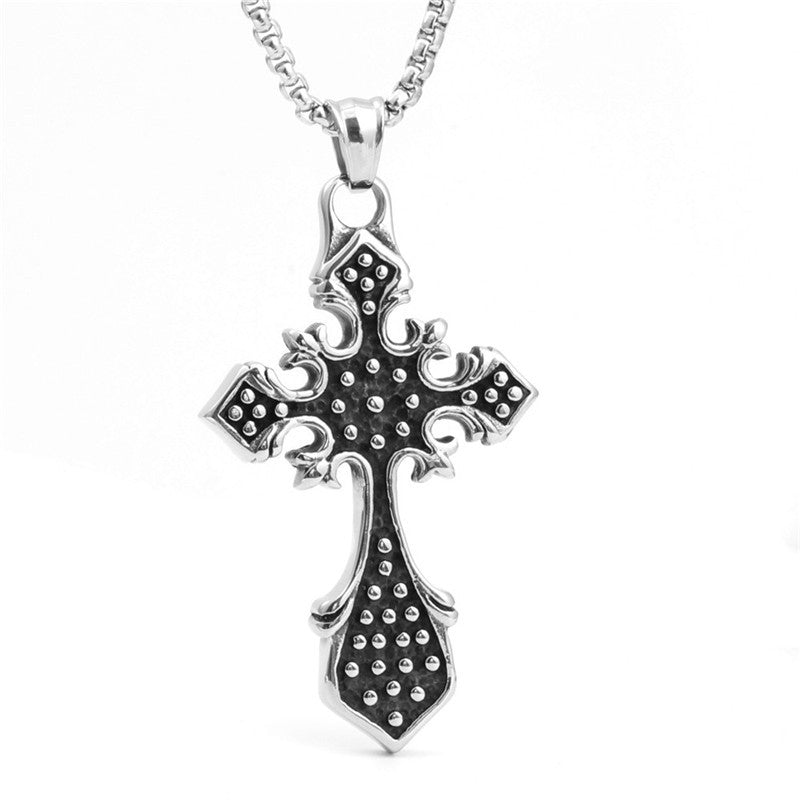 Hip Hop Retro Star Point Cross Pendant