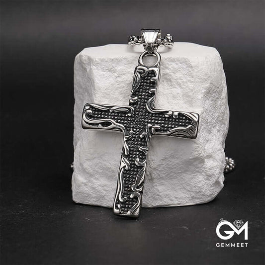 Vintage Titanium Steel Cross Necklace