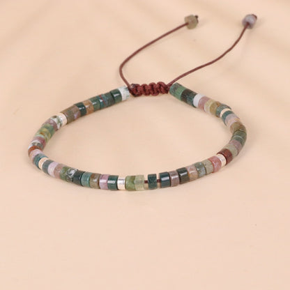 Indian Stone Bead Woven Bracelet