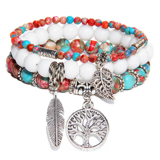 Bohemia Royal Stone Fold Wear Bead Bracelet