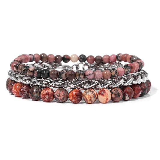 "Peace And Calm" Retro Rhodonite Bracelet Set