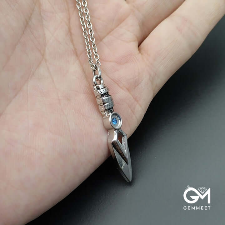 Game Cosplay Knife with Zircon Necklace