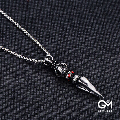 Stainless Steel Peg Drop Pestle Pendant Necklace