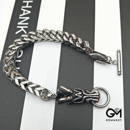 Silver Colored Punk Hip Hop Tap Bracelet